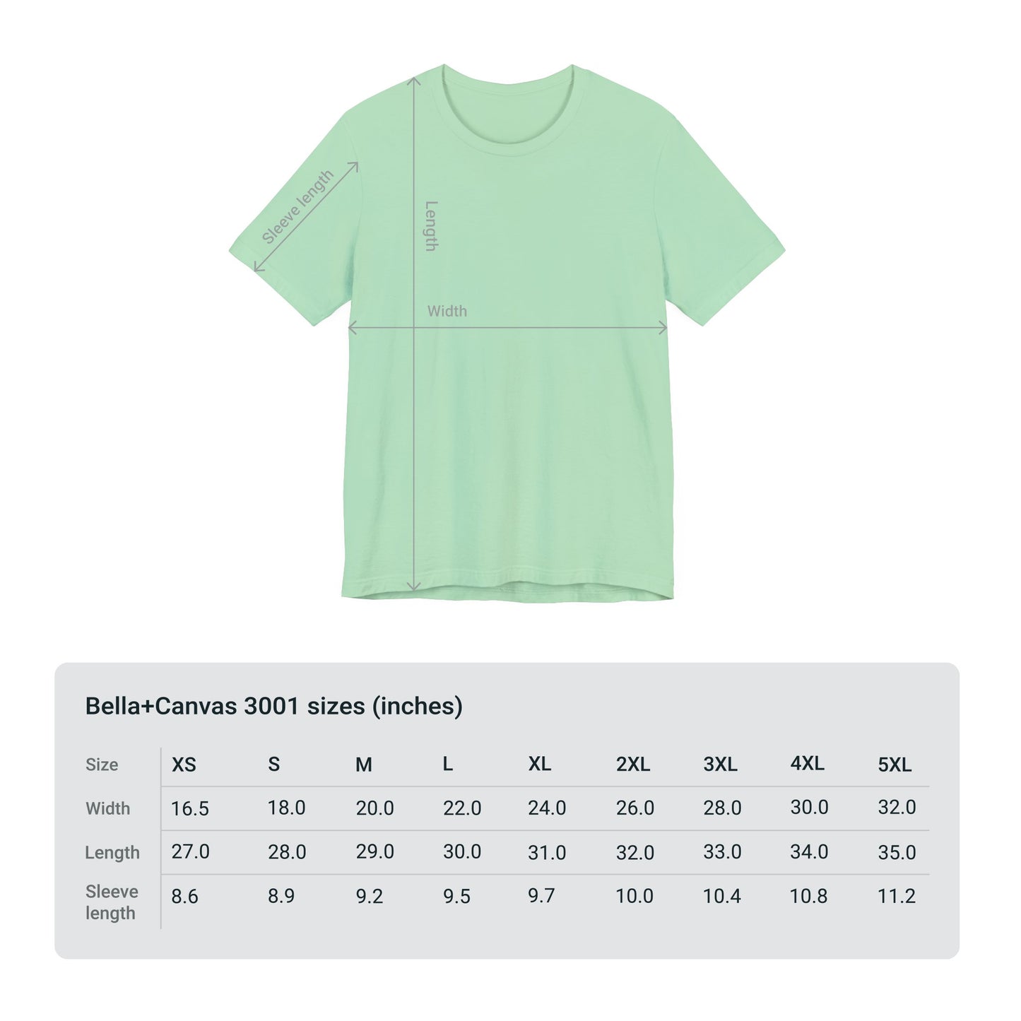 size chart xs-5xl