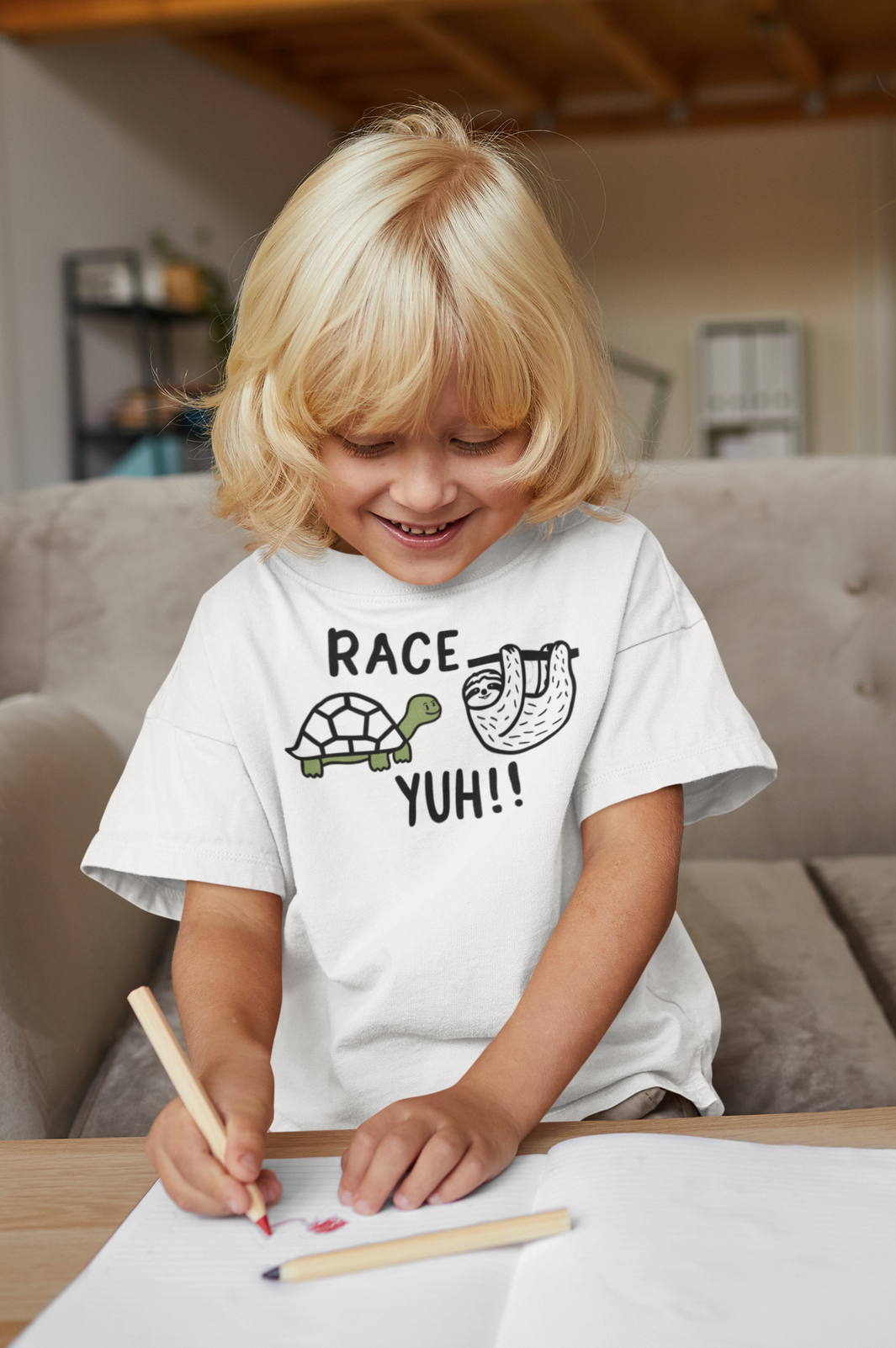 Race Yuh Kids Tortoise Vs Sloth Track Toddler Funny T-Shirt|Funny Kids Shirt|Kids Track Shirt|Turtle and Sloth Shirts|Zoo Shirts